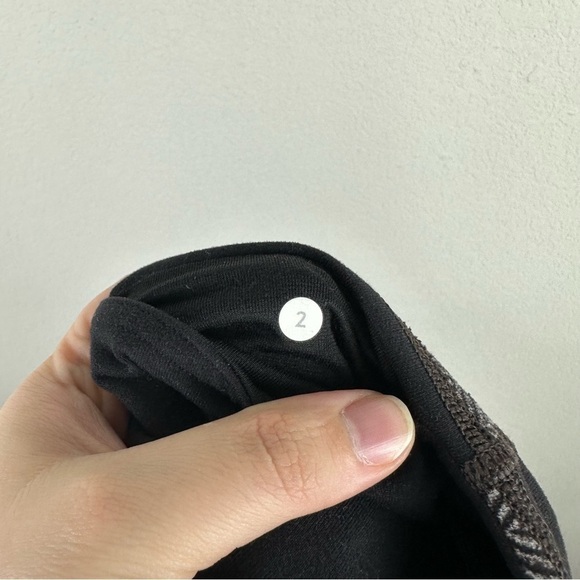 Lululemon Brown Black Herringbone Wunder Under Athletic Athleisure Leggings 2 - Picture 4 of 4